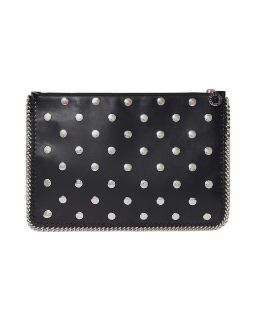 Stella McCartney Black Nieten Zip Pouch Falabella Stil