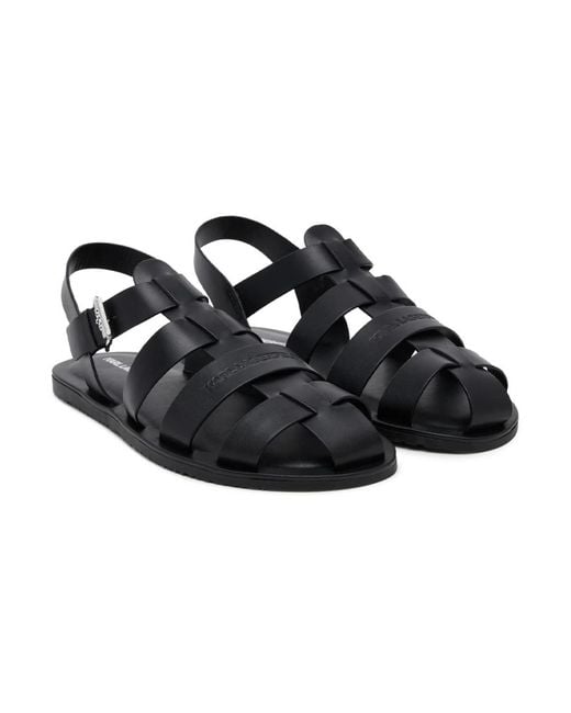 Karl Lagerfeld Black Flat Sandals for men
