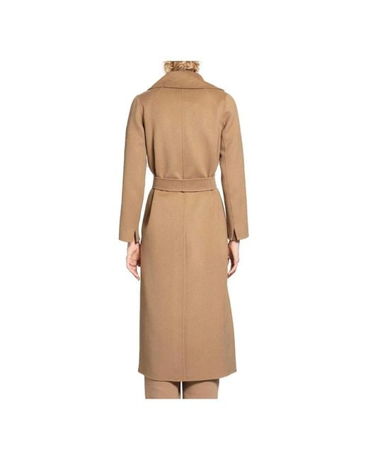 Max Mara Belted Coats in het Natural