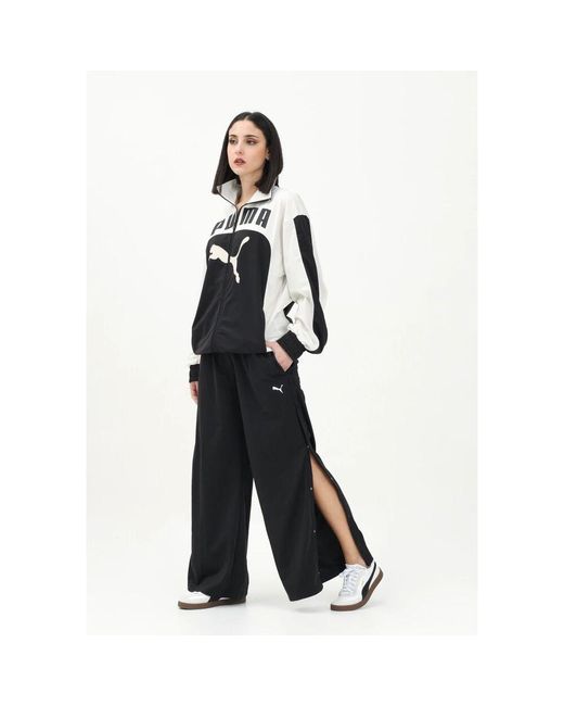 PUMA Black Locker Sitzende Hose Mit Tiefem Bund Und Druckknöpfen Schwarz