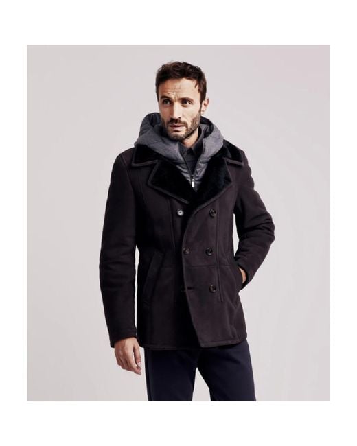 Gimo's Black Double-Breasted Coats for men