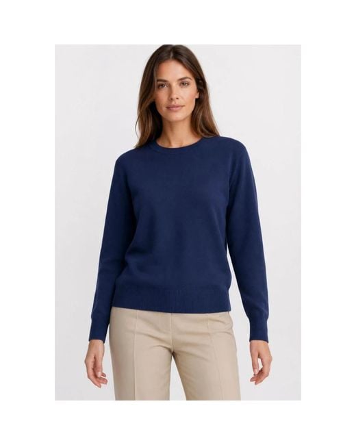 Kangra Blue Round-Neck Knitwear