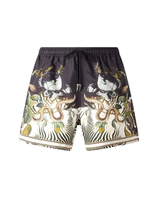 Roberto Cavalli Fang Animal Print Badehose in Multicolor für Herren