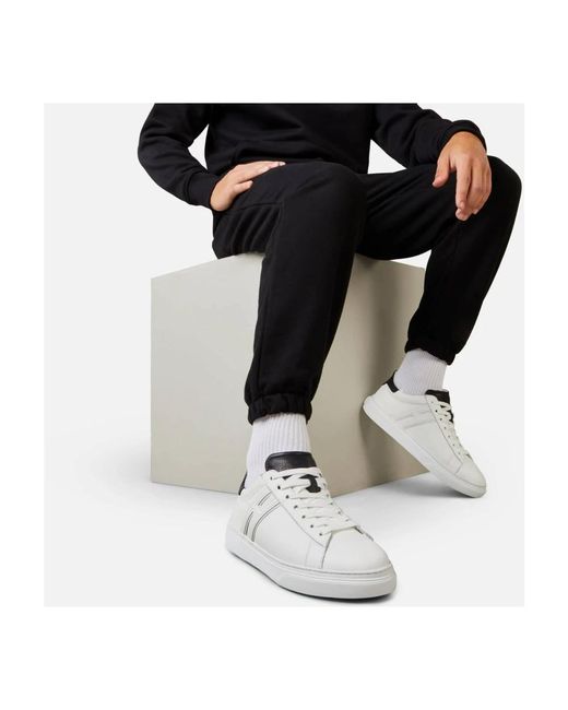 Hogan Sneakers aus glattem Leder mit gehämmerten Lederdetails in White für Herren