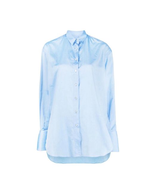 Finamore 1925 Overhemden ,Blauw ,Heldere Blauwe Napoli Overhemden in het Blue