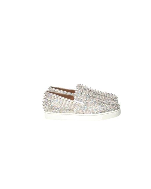 Christian Louboutin White Loafers