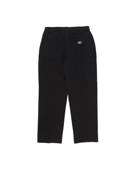 Obey Black Straight Trousers for men