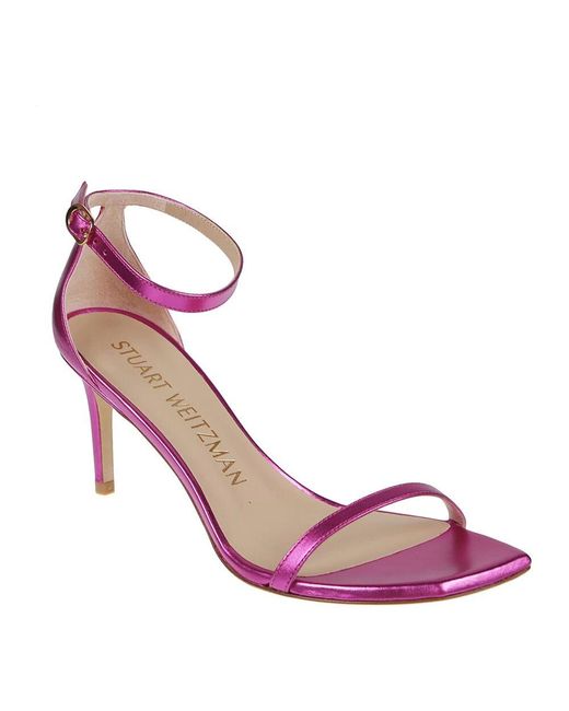 Stuart Weitzman Pink Nudistcurve 75 Sandals