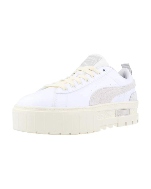PUMA White Moderne mayze thrifted sneakers