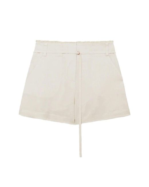 Patrizia Pepe Natural High-Waist Shorts Mit Gürteldetail
