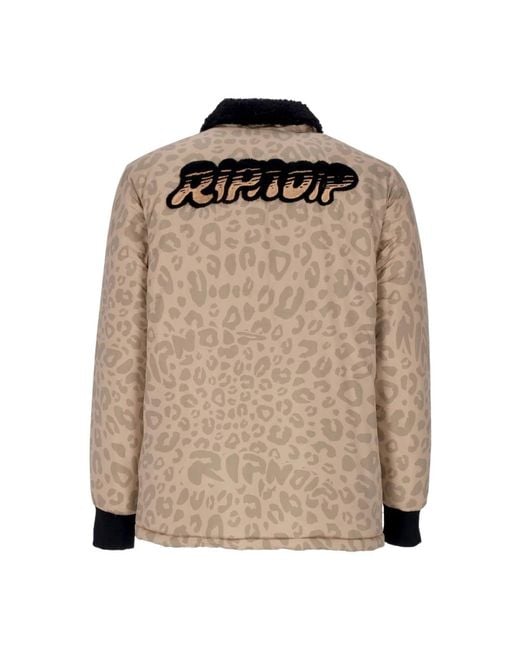 RIPNDIP Jassen ,Polyester Gevlekte Knoopsluiting Jas Tan in het Brown voor heren