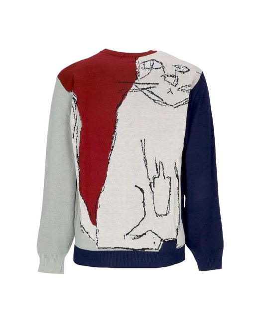 RIPNDIP Truien & Vesten ,Veelkleurig ,Multi Gebreide Crew Neck Sweater in het Blue voor heren