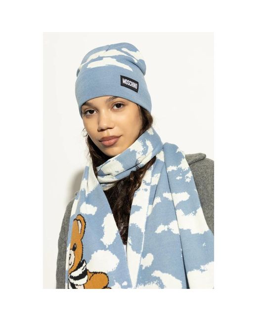 Moschino Blue Kappe Mit Logo-Patch