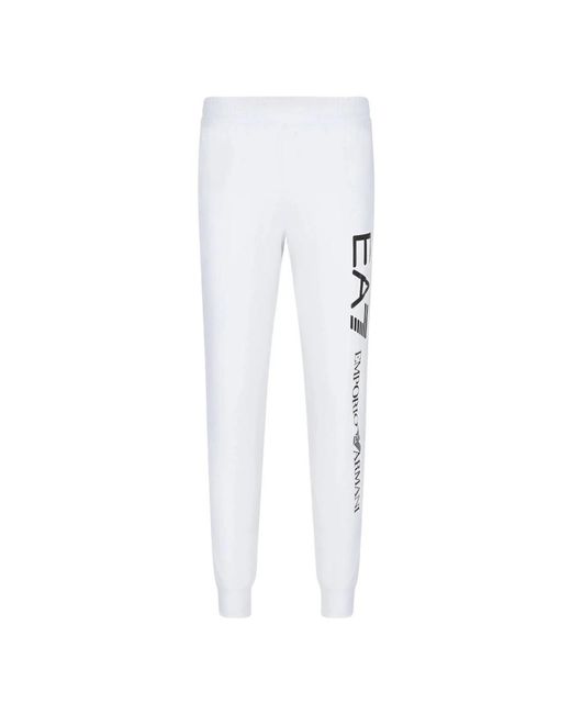 EA7 Ea7 emporio armani hose logo series jogginghose aus baumwolle mit elastischem bund und seitentaschen in White für Herren