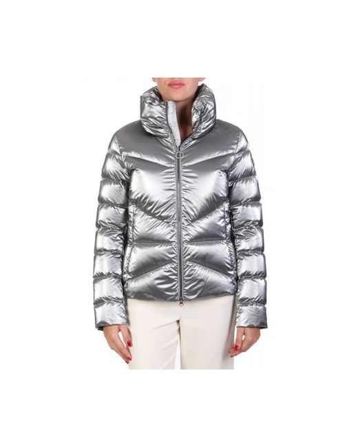 Colmar Jassen ,Grijs ,Metallic High Neck Padded Jacket in het Gray