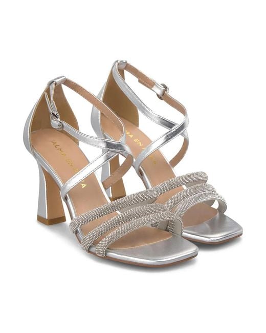 Alma En Pena. Metallic High Heel Sandals