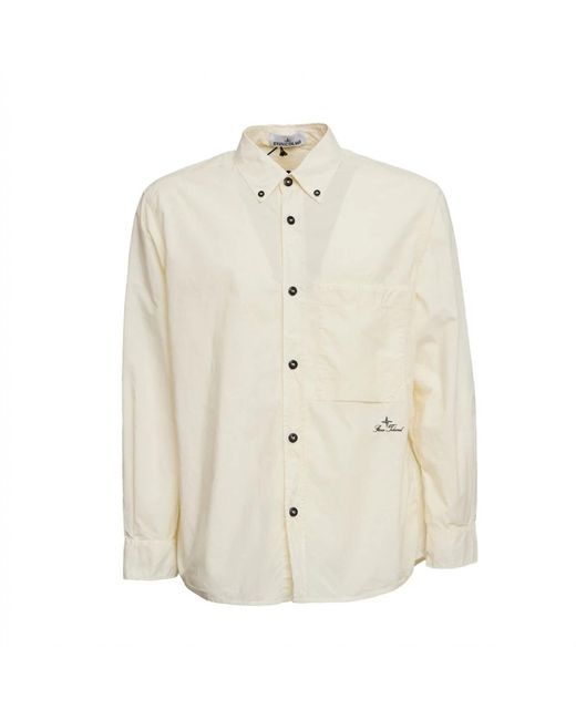 Stone Island White Casual Shirts for men