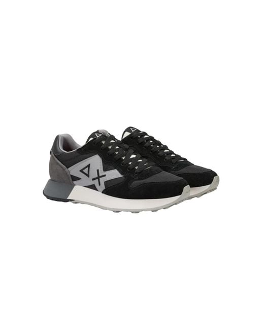 Sun 68 Sneakers Van Nylon En Suède Met Leren Details in het Black voor heren