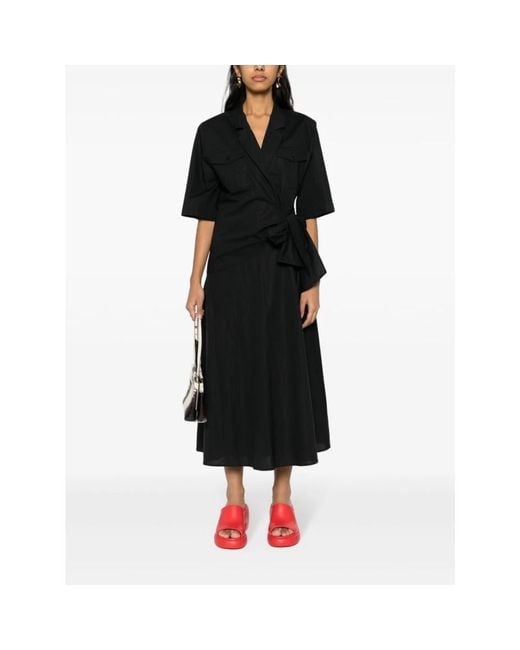 MSGM Black Wrap Dresses