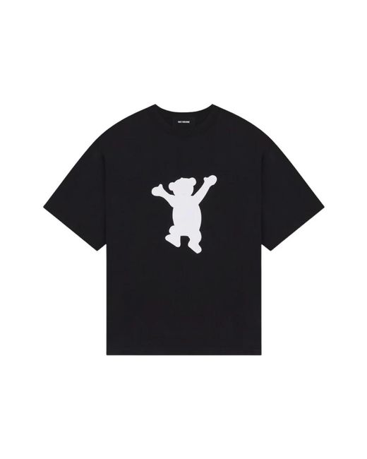 T-shirt nera con stampa orsacchiotto di we11done in Black da Uomo