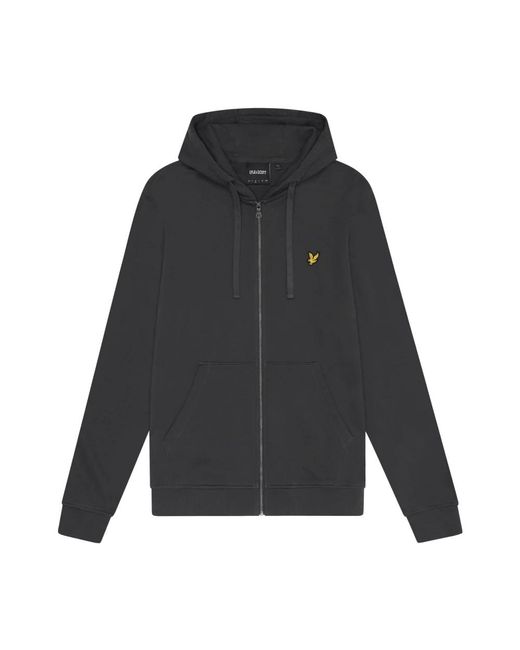 Lyle & Scott Gray Zip Through Hoodie Charcoal Marl for men