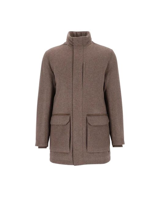 Single-Breasted Coats Corneliani de hombre de color Brown