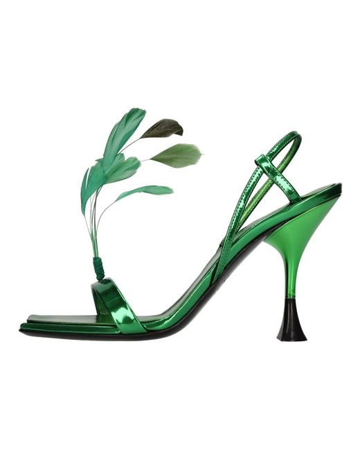 3Juin Green High Heel Sandals