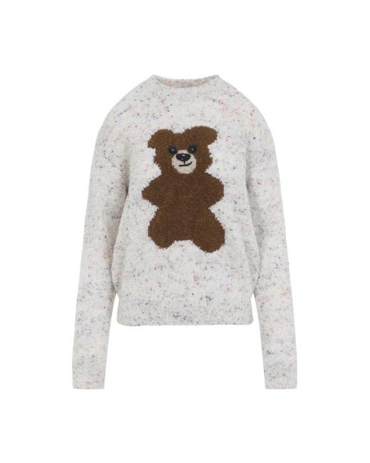 Moschino White Round-Neck Knitwear