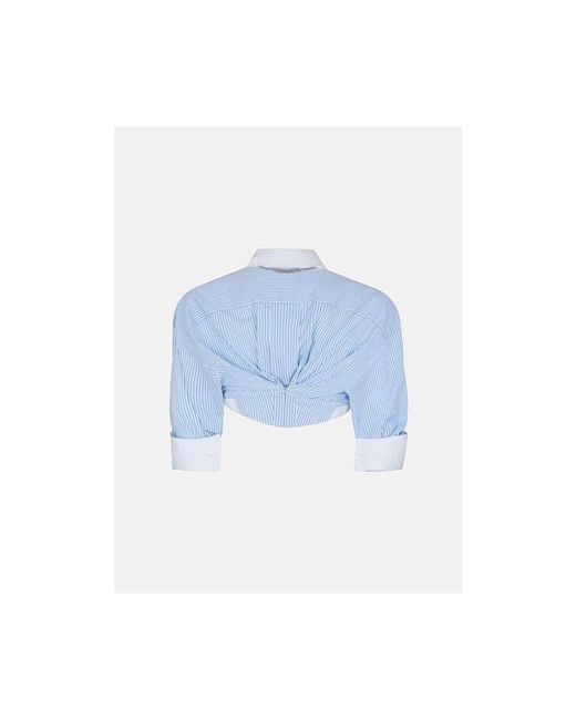 DSquared² Overhemden ,Blauw ,Katoen Chemise Crop in het Blue
