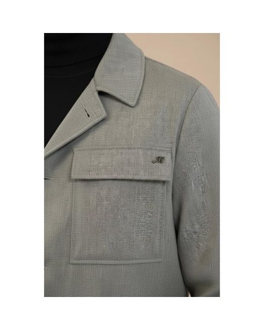 Mason's Jassen ,Grijs ,Wol Firenze Overshirt in het Gray voor heren