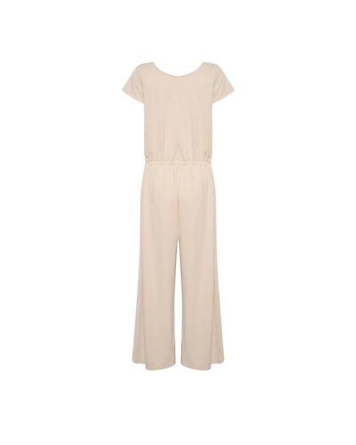 Part Two Jumpsuits & Playsuits ,Polyester Moonbeam Jumpsuit Met Korte Mouwen in het Natural