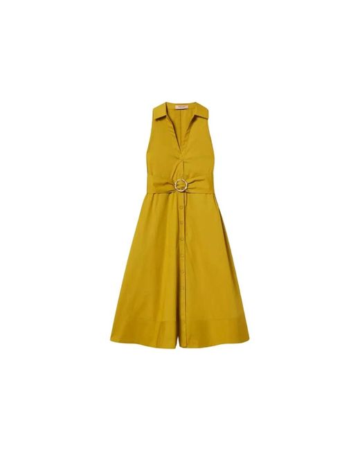Twinset Yellow Shirt Dresses