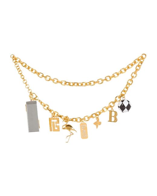 Balmain Accessoires ,Geel ,Leer Miami Ketting En Hanger Juwelen Riem in het Metallic