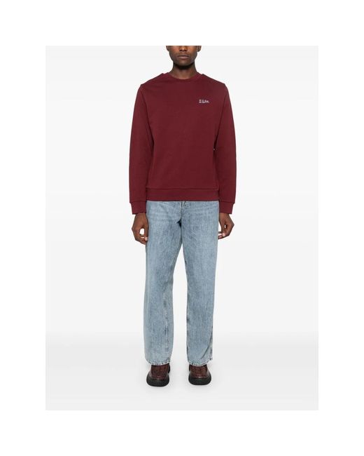 A.P.C. Hoodies & Sweatvesten ,Rood ,Katoen Standard College Print Sweatshirt in het Red voor heren