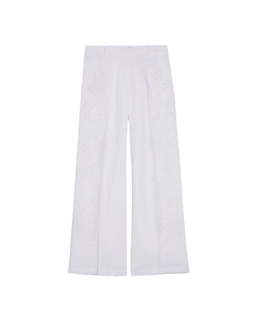 Ermanno Scervino White Wide Trousers
