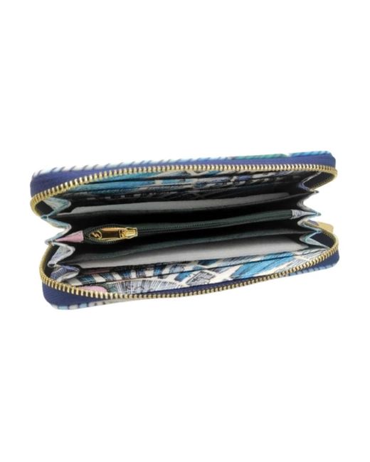 Gattinoni Accessoires ,Blauw ,Nylon Nylon Kaarthouder Met Ritssluiting in het Blue