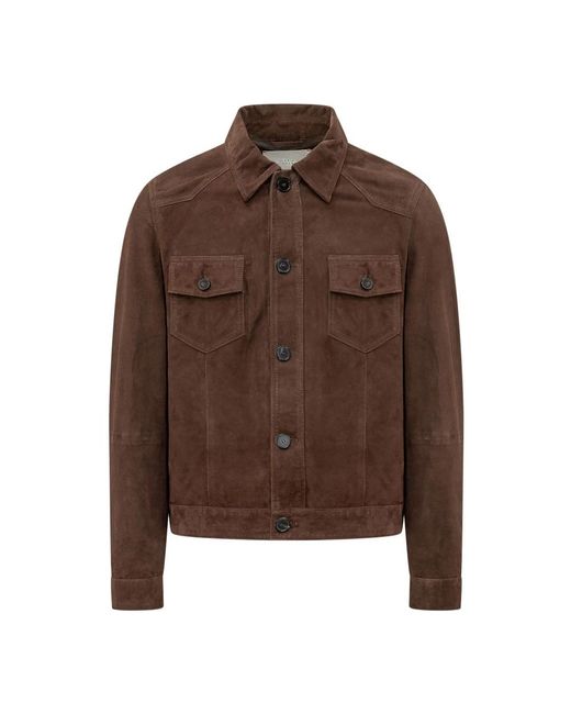 Leather Jackets Amaranto pour homme en coloris Brown
