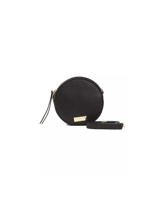 Pompei Donatella Black Schwarze leder umhängetasche