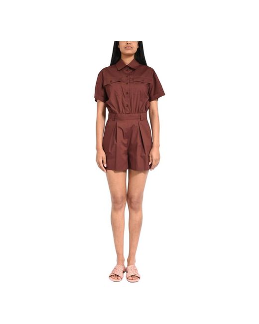 Patrizia Pepe Red Playsuits
