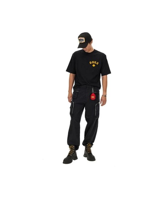 DSquared² Black Straight Trousers for men