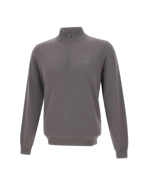 Sun 68 Half Zip Sweater in het Gray voor heren