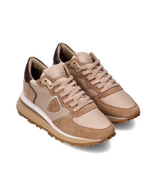Philippe Model Schoenen ,Suède Sneakers Tropez Haute Running in het Pink