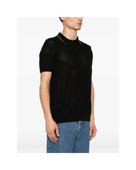 Amaranto Polo Traforata in het Black voor heren
