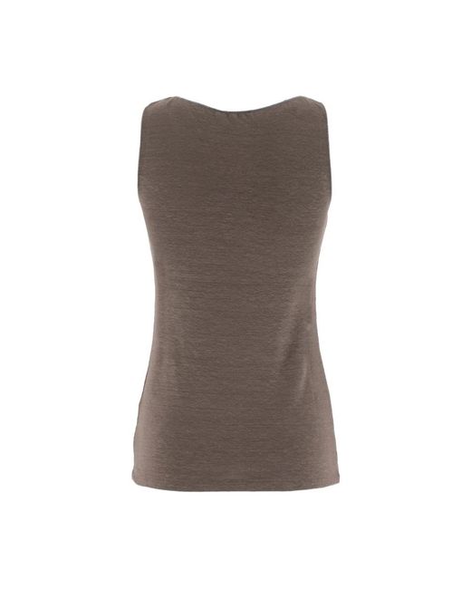 Le Tricot Perugia Brown Sleeveless Tops