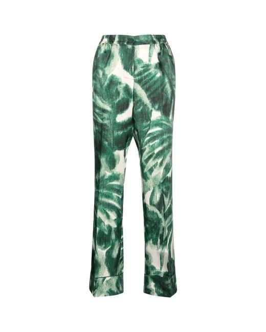 F.R.S For Restless Sleepers Green Slim-Fit Trousers