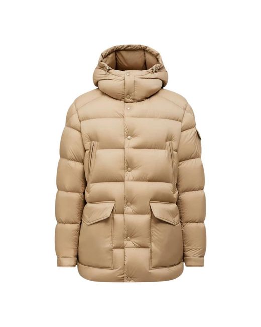 Moncler Jassen ,Nylon Bretagne Hooded Short Down Jacket in het Natural voor heren