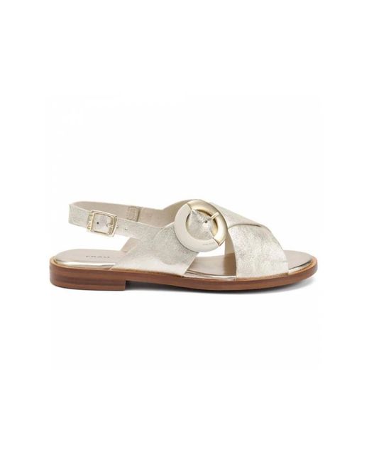 Frau White Flat Sandals