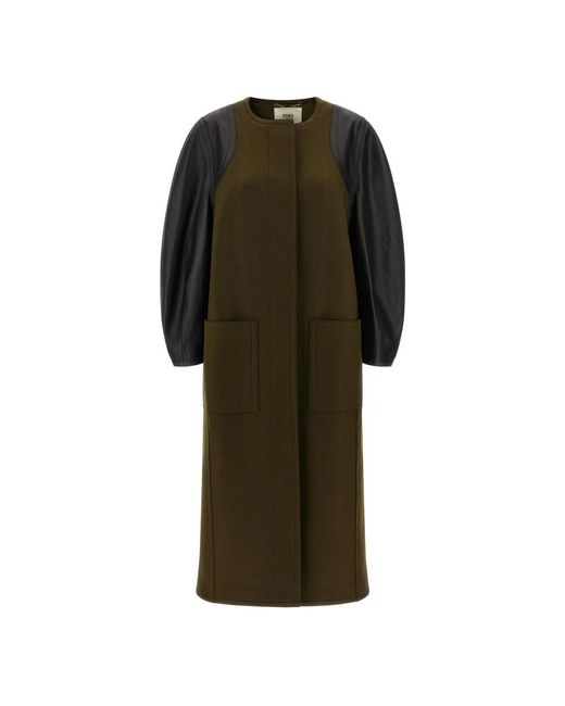 Fendi Green Belted Coats