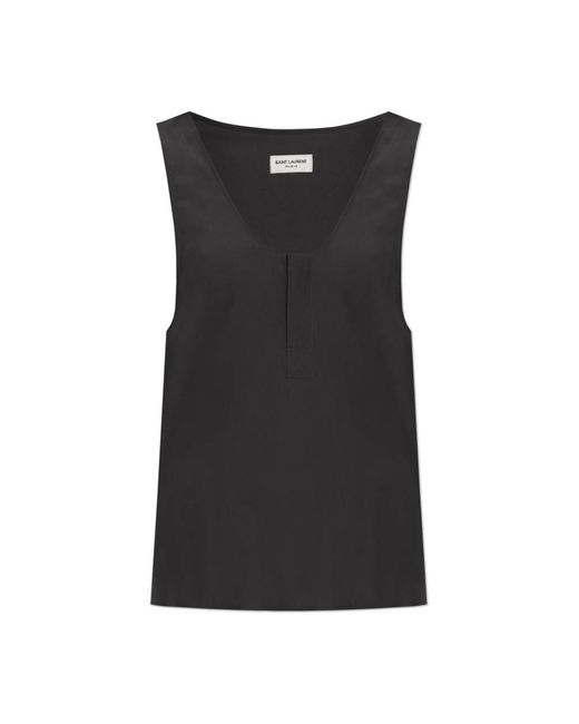 Saint Laurent Black Sleeveless Tops