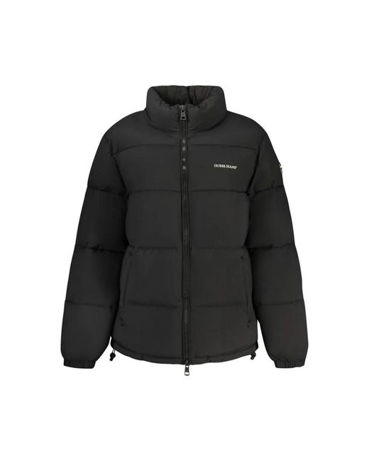 Guess Jassen ,Zwart ,Polyester Long Sleeve Jacket in het Black